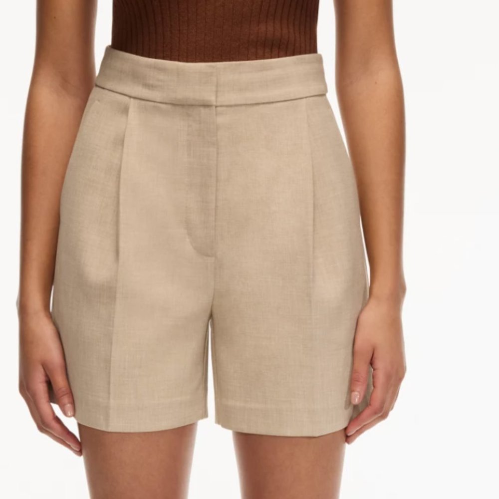 Aritzia Wilfred Ibiza Shorts in Heather Oat Beige